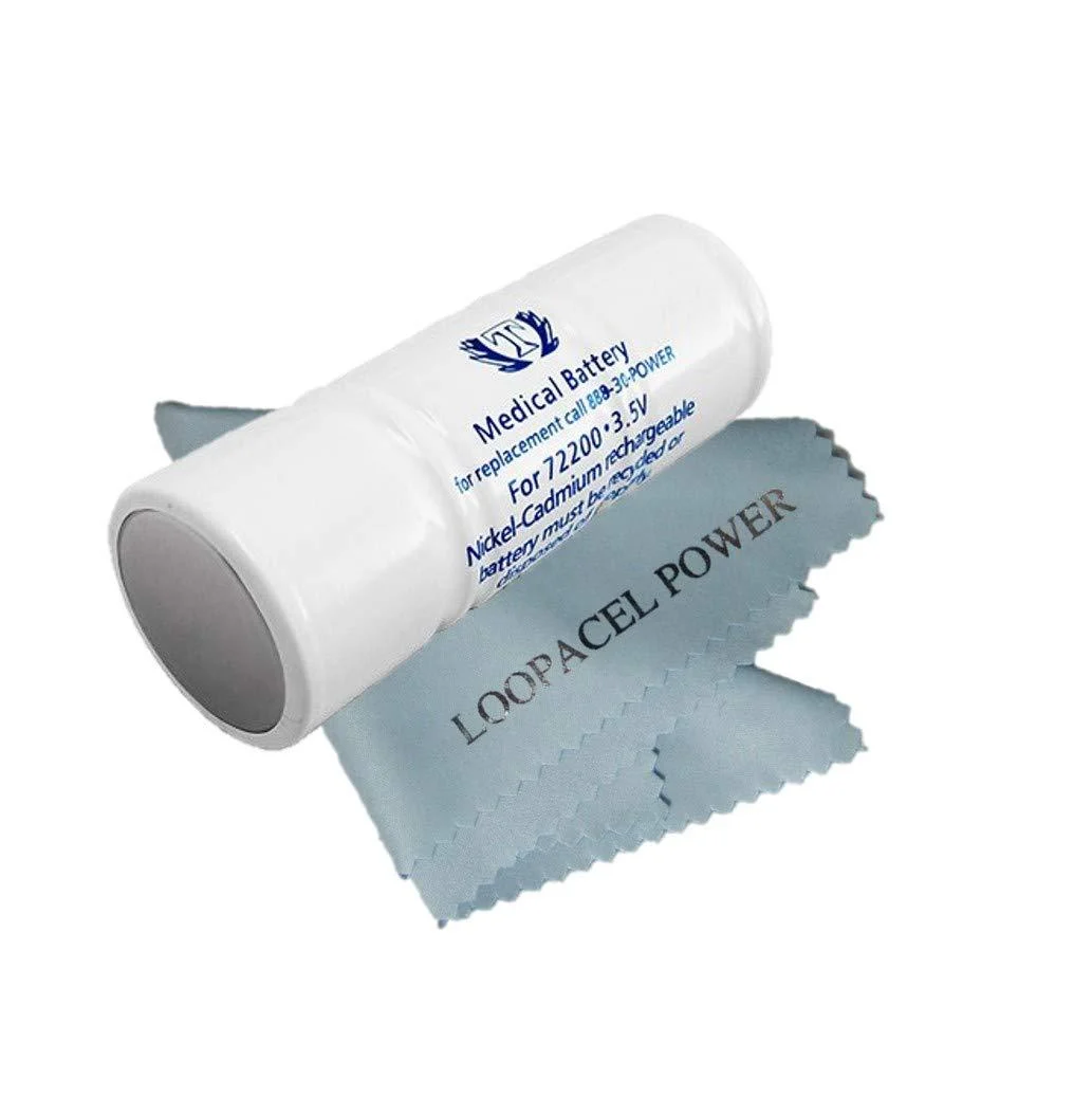 titon 72200 Replacement Battery for Welch Allyn 72200 3.5V with Loopacell Cloth