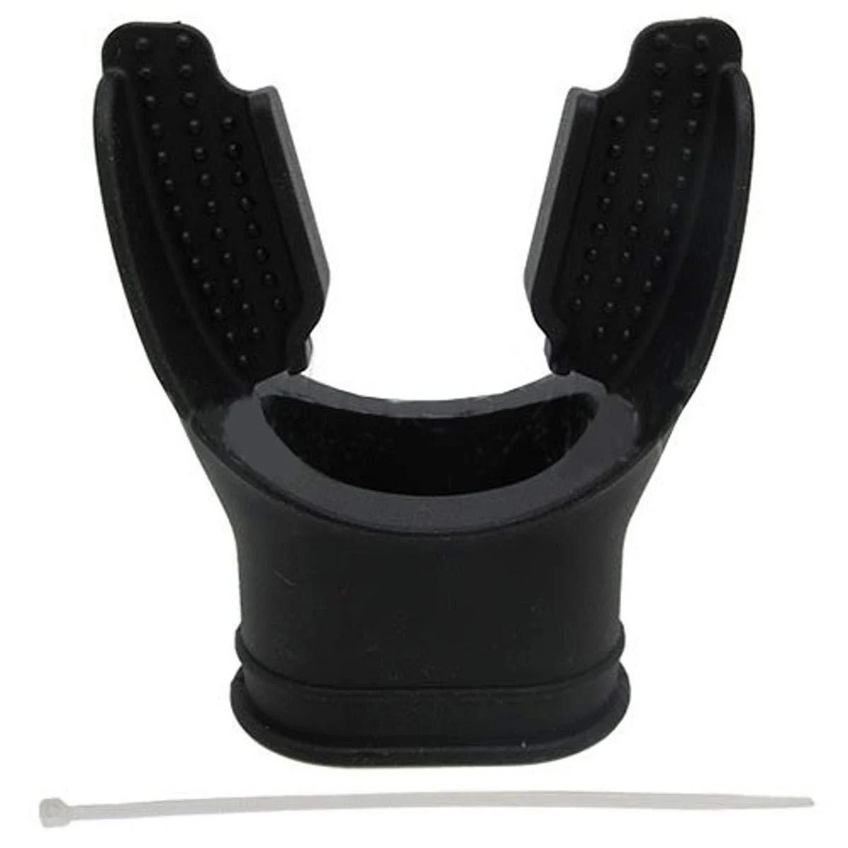 Scuba Choice Scuba Diving Black Silicone Long Bite Mouthpiece with Regulator Tie