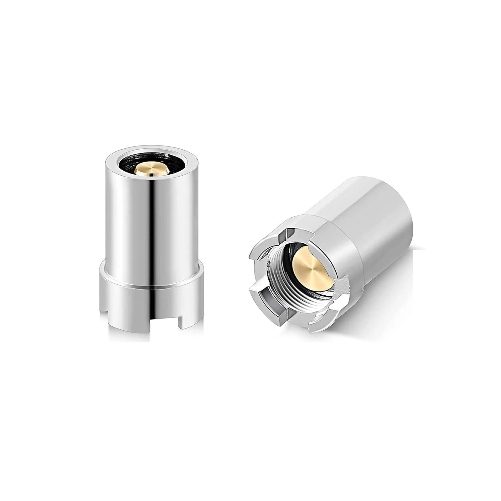2 Pack Thread Magnetic Ring Adapter Threaded Ring Adapter Nickel-plated Solid Brass Connector (2pcs)
