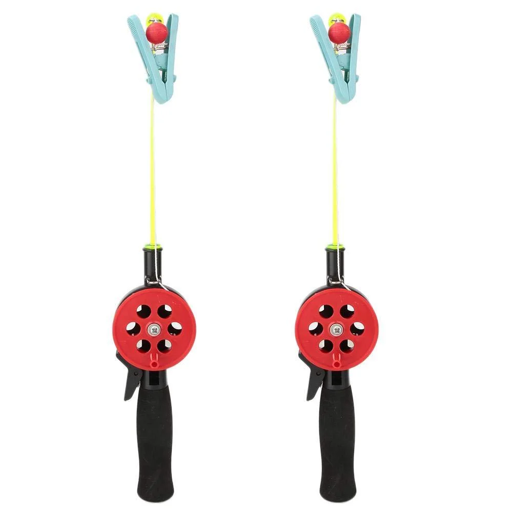 Samfox Fishing Rod Mini Portable Children Kid Ice Fishing Rod With Clip For Shrimp Crab 2pcs