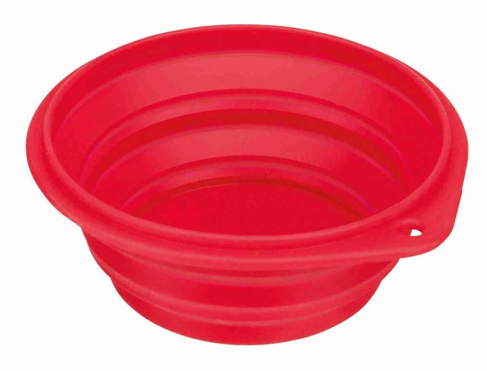 Trixie 25012 Travel Bowl Silicone 1 l/ 18 cm Red/Black Red/Black 18 cm