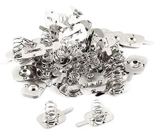 WOIWO 25Pcs Silver Tone Metal AA Battery Positive Negative Conversion Spring Plate Set