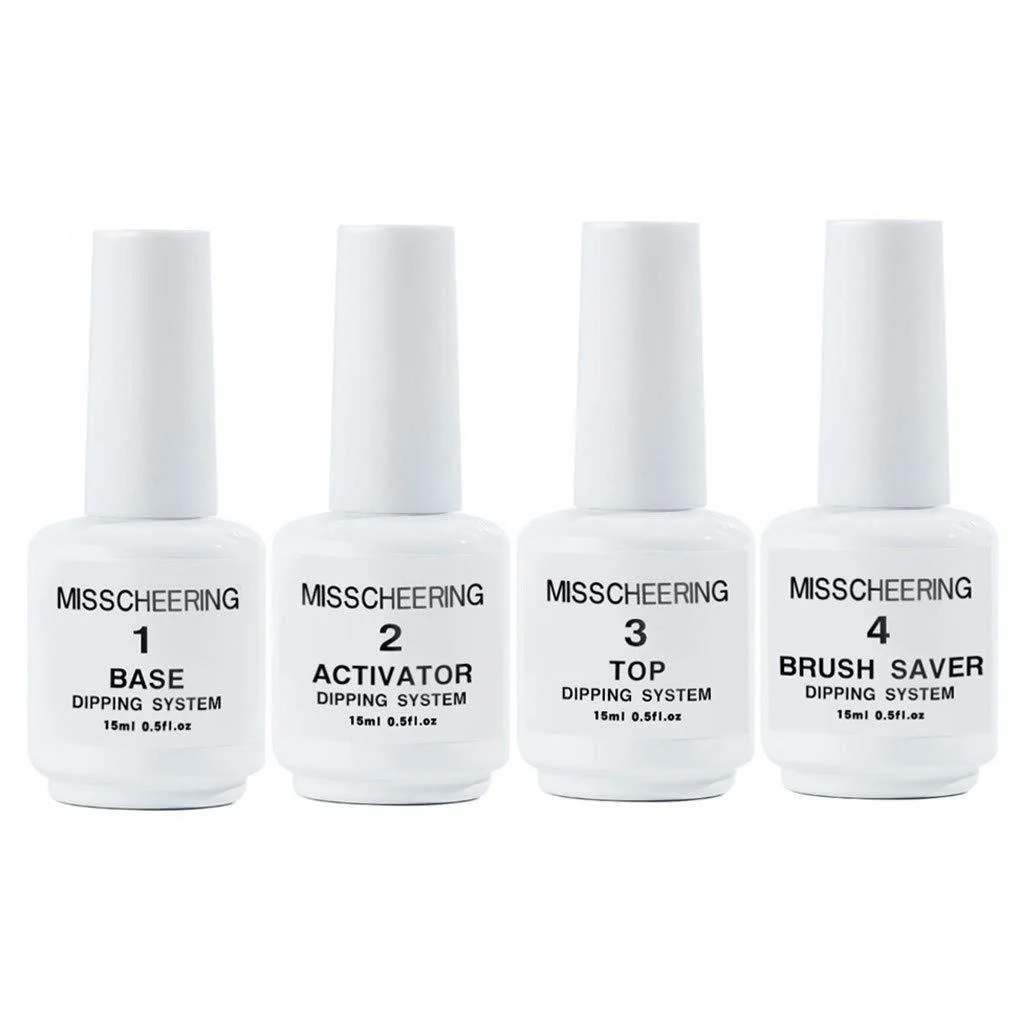 60ml Acrylic Dipping System Set Nude Clear With Base Activator Top Brush Top Coat And Base Coat Gel Polish (Multicolor One Size) One Size Multicolor - Generic
