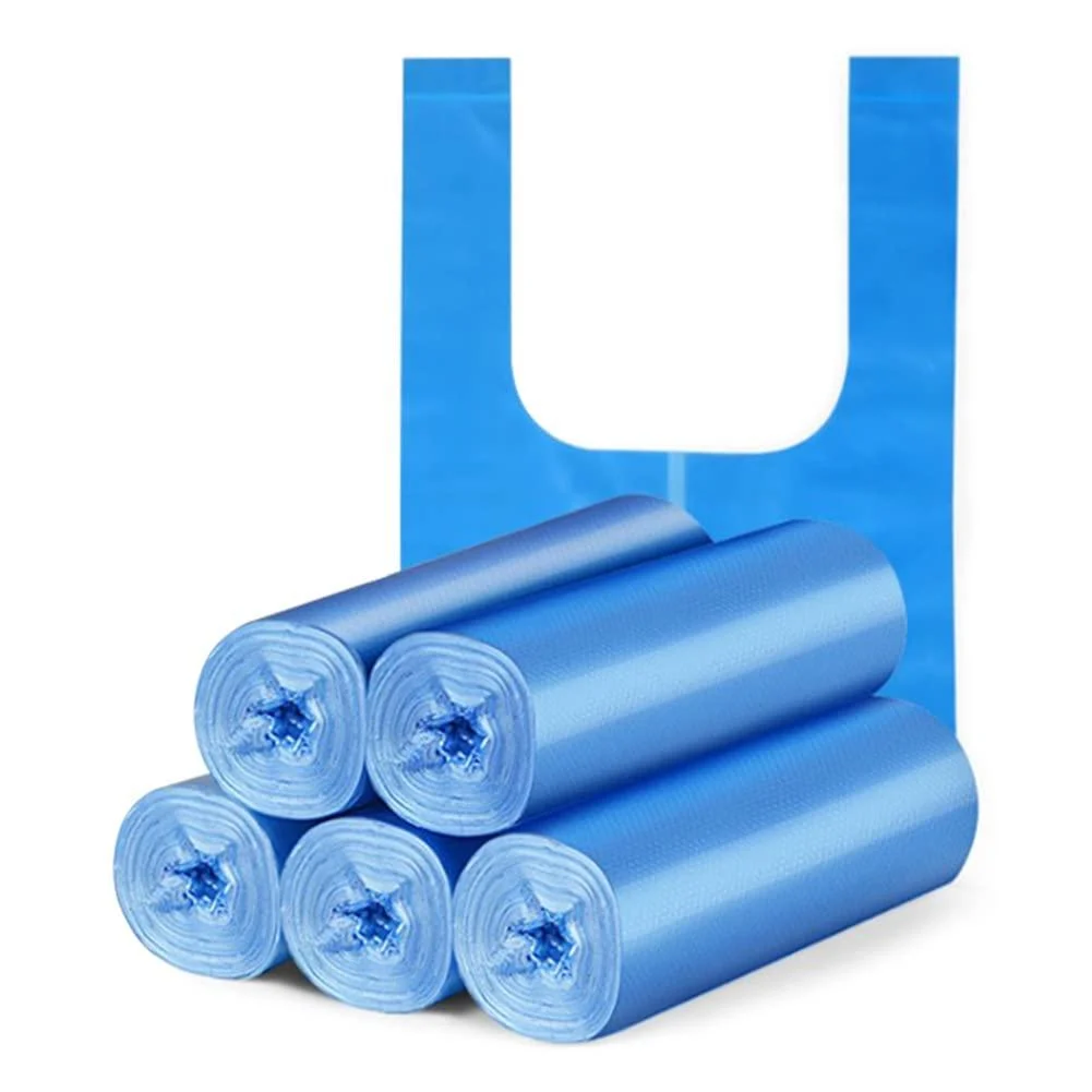 Small Trash Bags - 5 Rolls Kitchen Garbage Bags - Unscented Garbage Bags for Kitchen Bath School Bedroom Car Trash Can Waste Bin Liners Proidl Blue