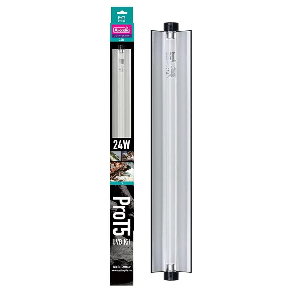 Arcadia - ProT5 UVB Forest - D3 6% UVB - 24 Watt - Includes Quality Electronics Removable Reflector & A High Output T5 UVB Lamp - Easy to Fit & Use - Sleek Design