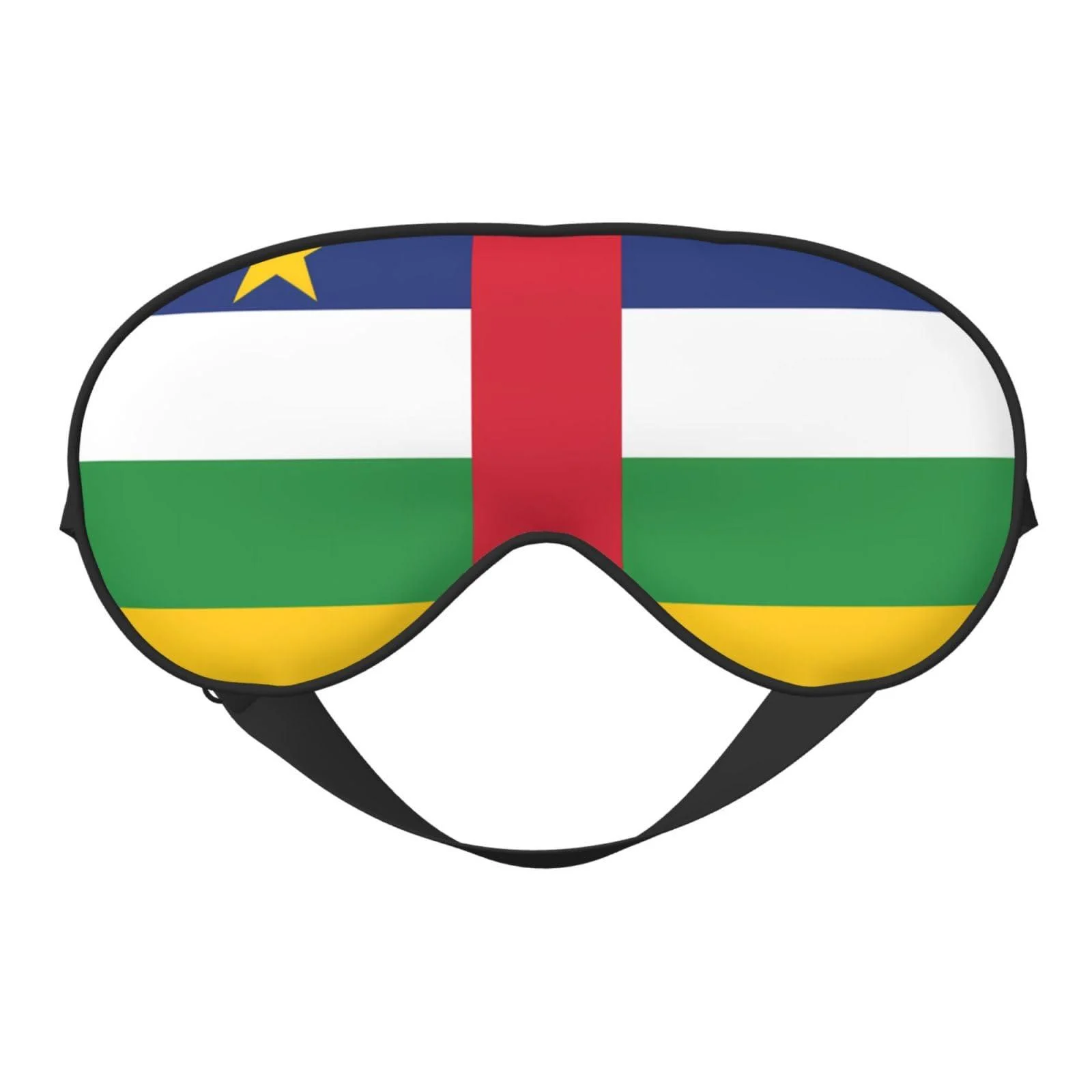 Central African Flag Reversible Polyester Sleep Mask with Adjustable Strap for Ultimate Comfort and Light Blocking - XZDLXJ