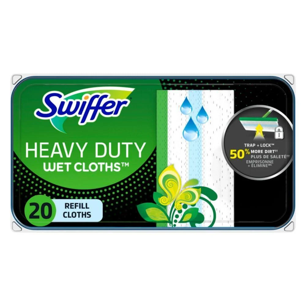 Swiffer Sweeper Heavy Duty Wet Multi-Surface Cloth Refills for Floor Mopping and Cleaning Gain Original Scent 10 count