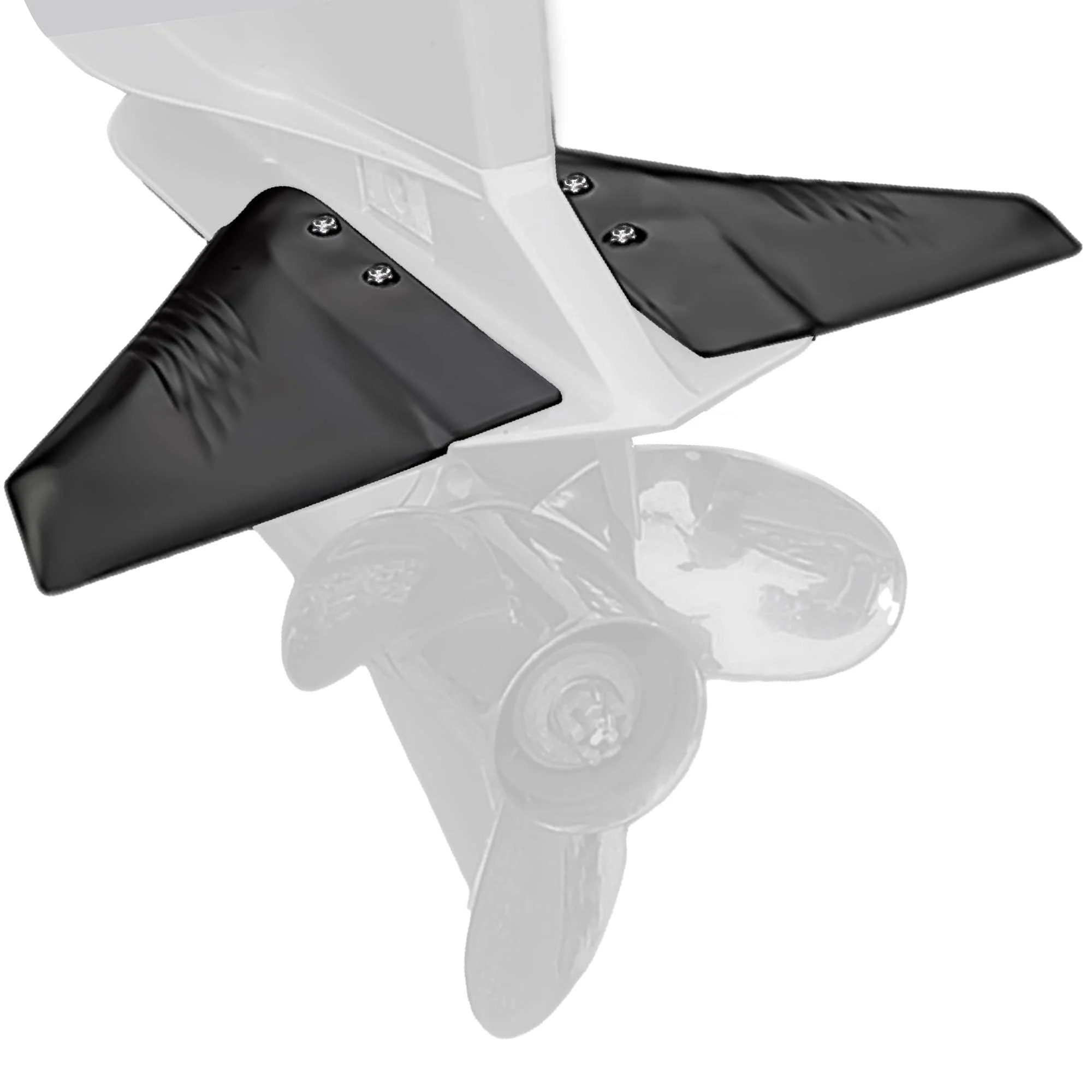 Five Oceans Hydrofoil, Hydrofoil for Outboard Motor, Hydro-Stabilizer for Outboards and Stern Drive, Up to 200HP, Black - FO1882