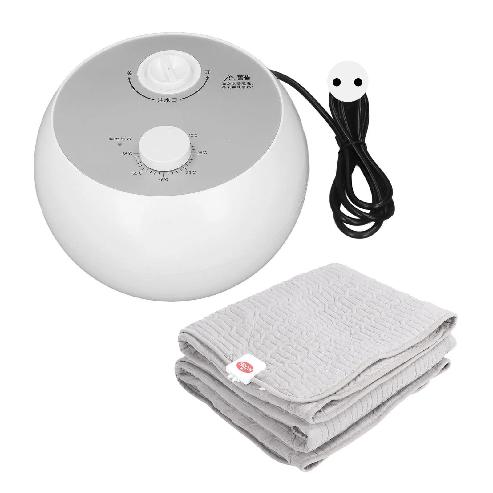 Water-heated mattress pad fine processing quiet radiation-free 2 x 1.8 m button adjustment bed warmer 300 W for home (EU connector 220 V)
