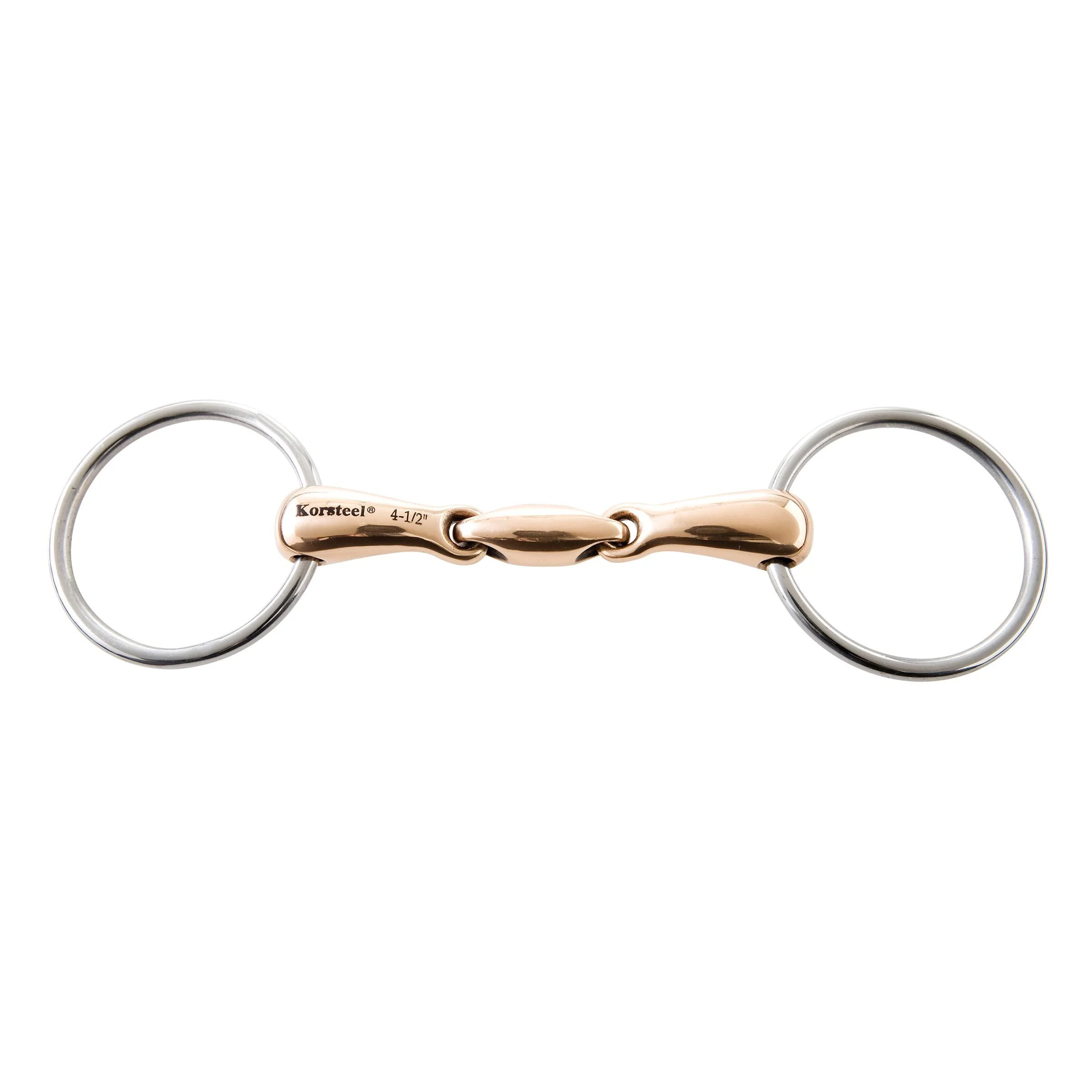 Korsteel JP Stainless Steel Copper Mouth Oval Link Loose Ring Snaffle Bit 4.5"