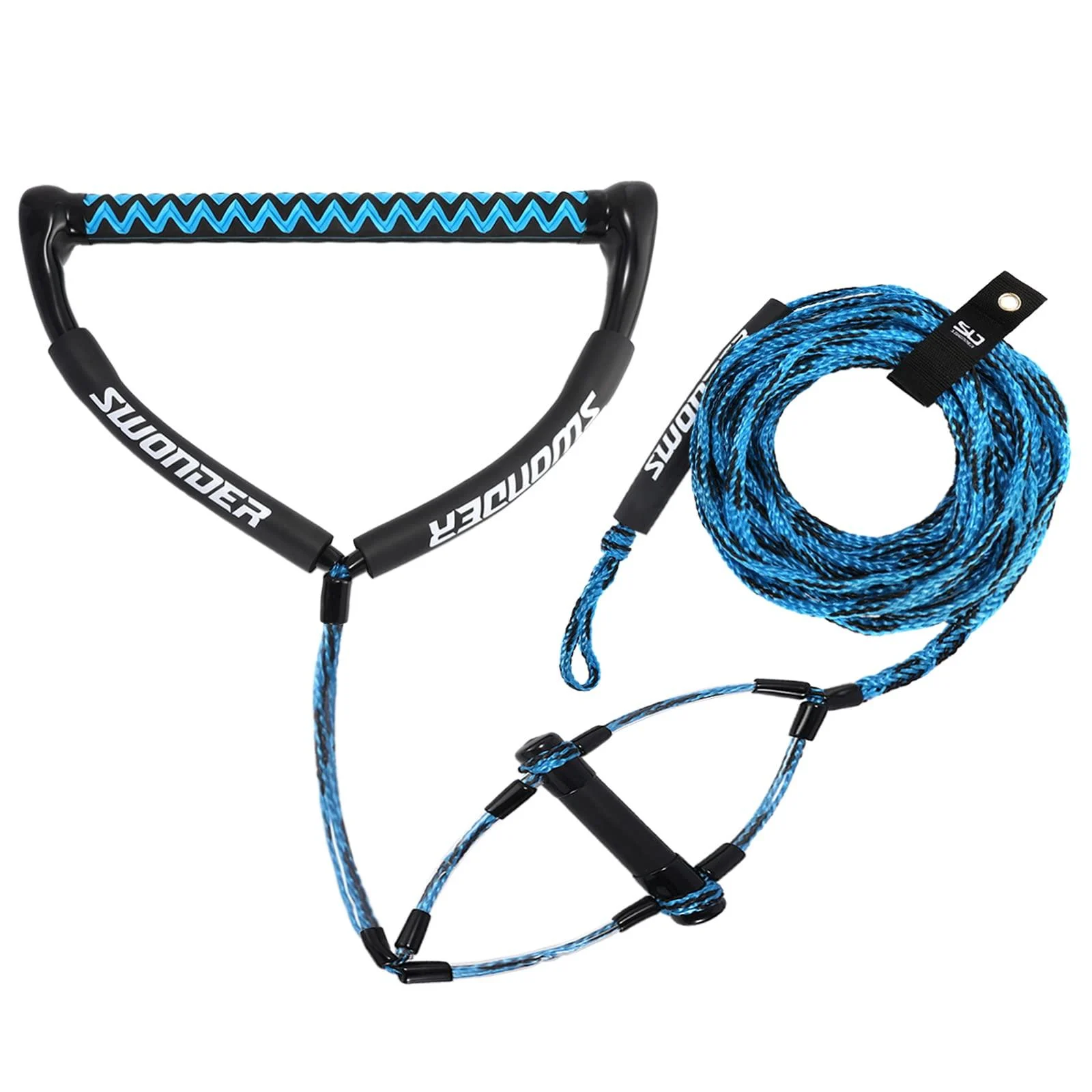 Swonder Wakeboard Rope 75ft - Water Ski Rope with Double Handle - 4 Sections Boat Tow Rope for Kneeboard, Wakeboard, Water Ski, and Tubing