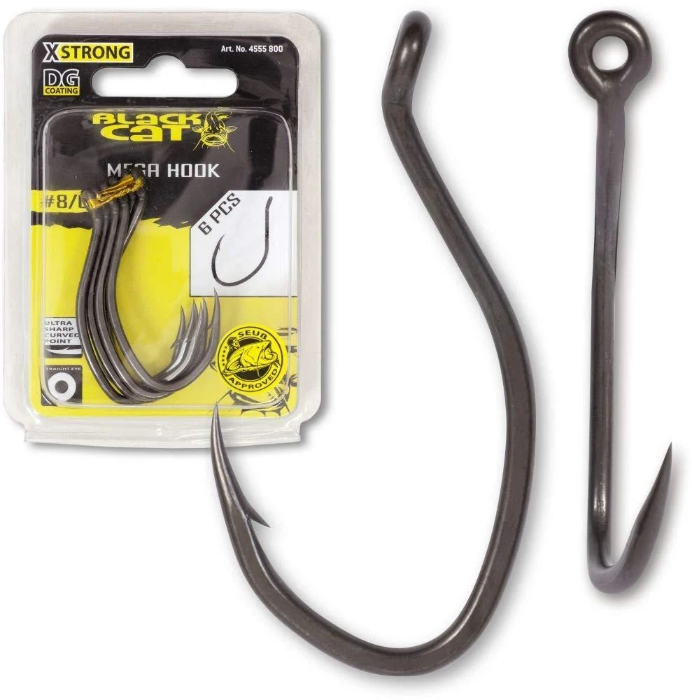 Black Cat DG Coating 8/0 Mega Hooks 6pcs