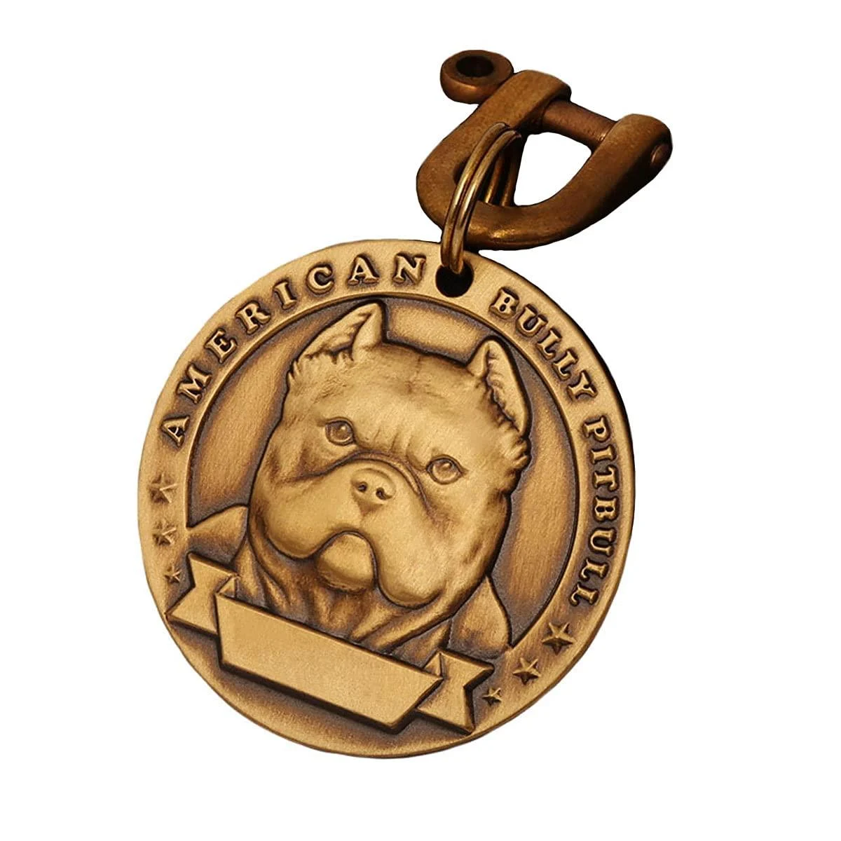 Davisia Pure Copper Pet ID Tags, Personalized Dog Tags,Three-Dimensional Relief pet Pattern, Lettering on The Front and Back. Custom pet Tags (Bully, Large) Large Bully