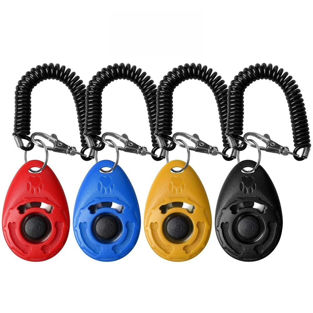 pengxiaomei 4 Pcs Dog Training Clicker Pet Training Clickers Set with Wrist Strap for Train Dog Cat Bird or Other Pets