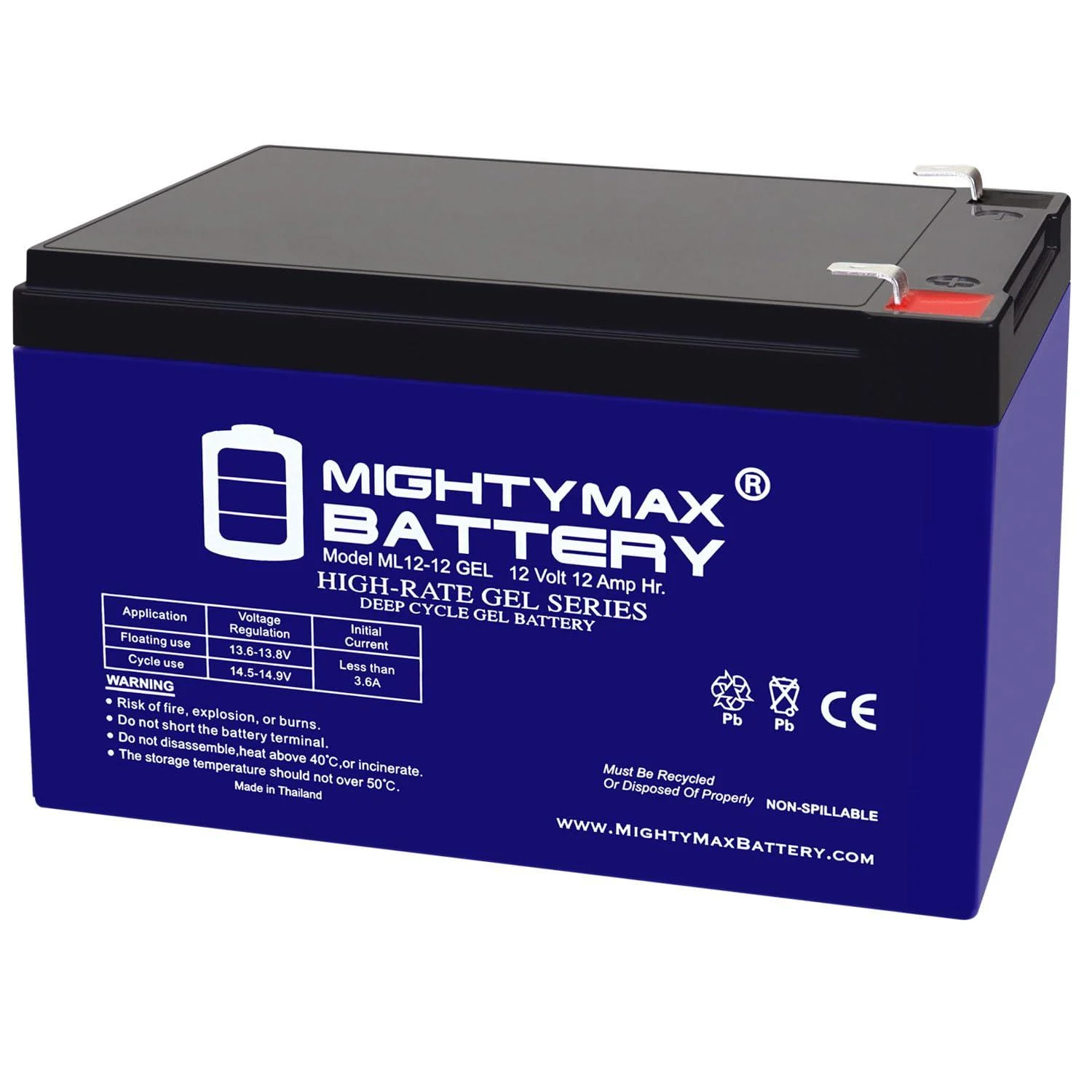 Mighty Max Battery 12V 12AH Gel F2 Replacement Battery Compatible with Dura12-14F2