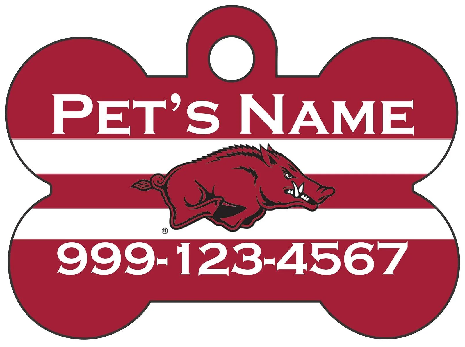 Arkansas Razorbacks Pet Id Dog Tag | Officially Licensed | Personalized for Your Pet - InstaPetTags