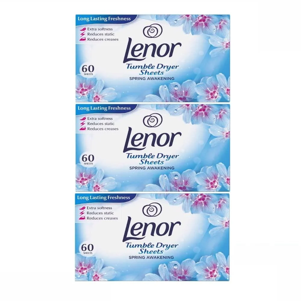 3 x 167g Spring Awakening Tumble Dryer Sheets (Total 180 sheets) - Generic