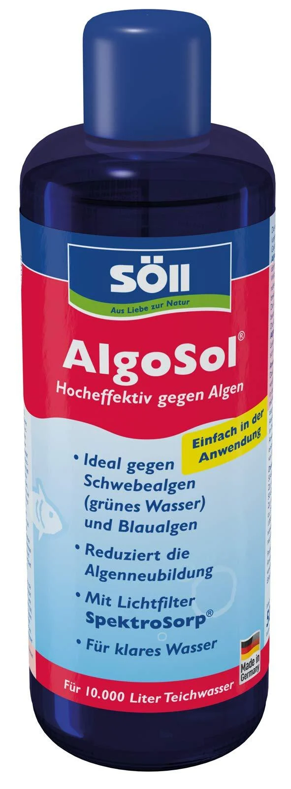 S ll 80533 Algosol Pond care against algae in the pond 500 ml - highly effective pond care products Algae with light filter against pond algae floating algae blue algae 500 ml for up to 10 000 l single