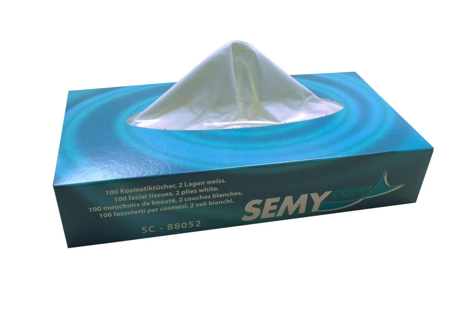 Facial tissues box paper handkerchiefs 2-ply white - various quantities (5 boxes 500 tissues)