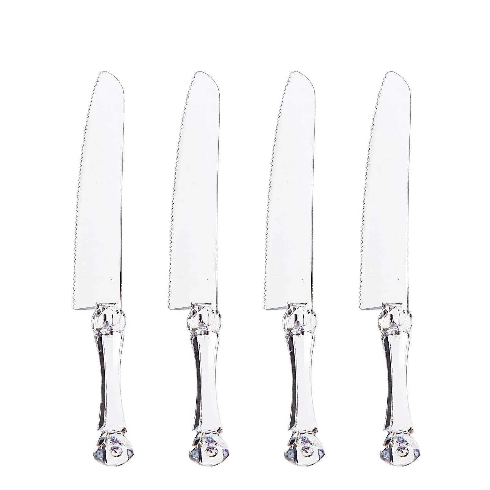 Plasticpro Disposable Plastic Bread or cake Knife Clear Heavyweight Pack of 4 4 Clear