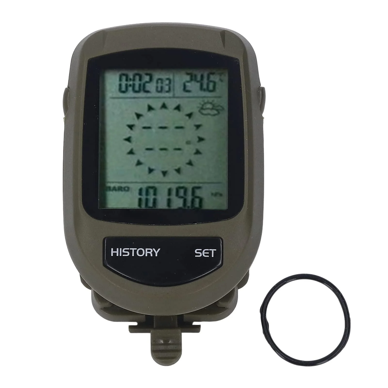 8-in-1-LCD digital display altitude knife with backlight multifunctional navigation height temperature clock weather monitor barometer handheld