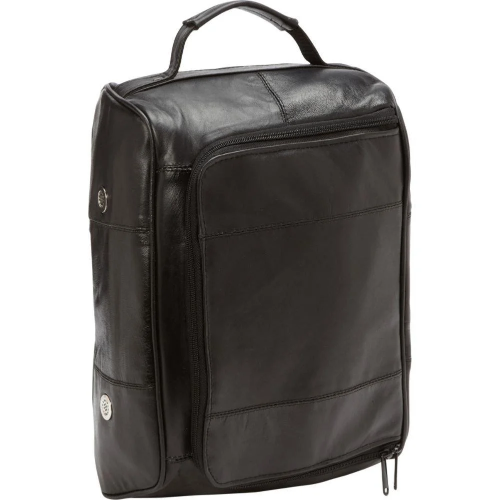 Bellino Leather Golf Shoe Bag, Black
