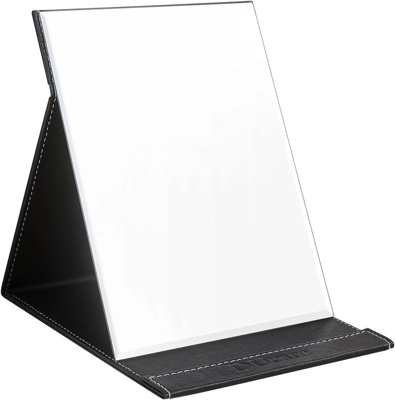 DUcare Travel Mirror Folding Mirror Make up Mirror Pocket Mirror with Stand Portable and Slim Black