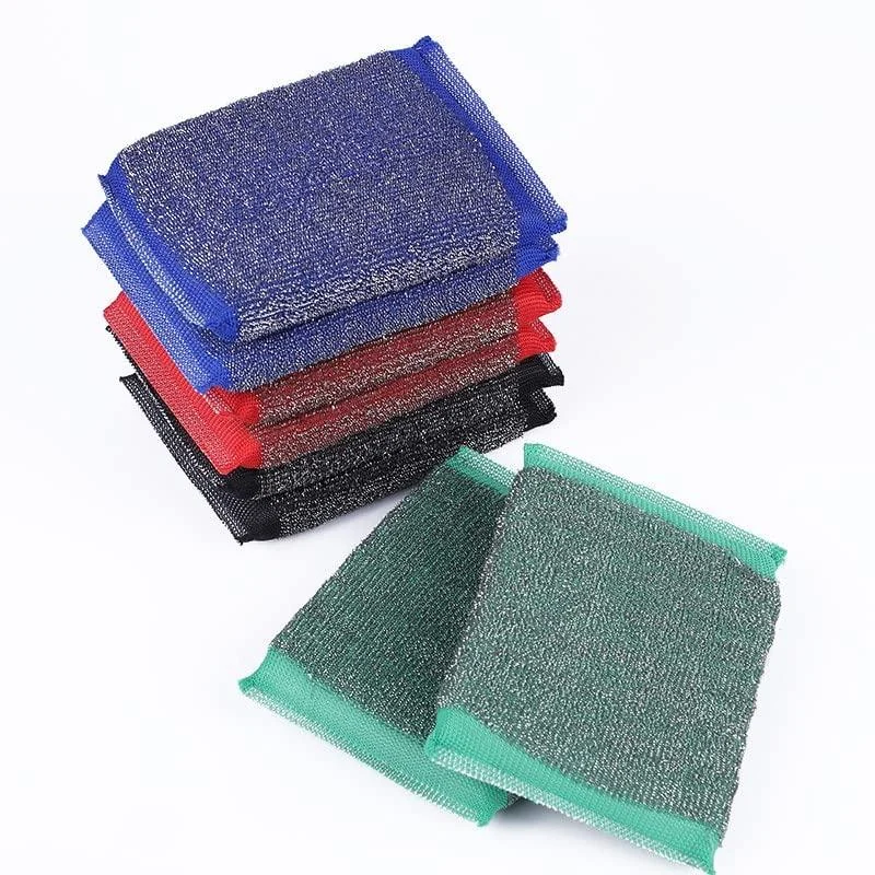 60 Pack Wire Sponge Wipe Double -Sided Brush Pot Brush Bowls Without Hurting Pot Kitchen Washing Tools