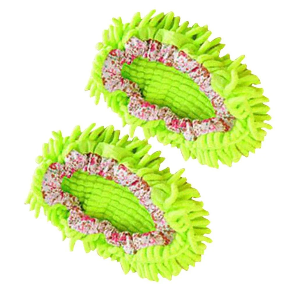 Stevlogs 2pcs Floor Mopping Shoe Floor Mopper Slipper Home Floor Cleaner Cleaning Foot Socks Green - DANCINGNAIL