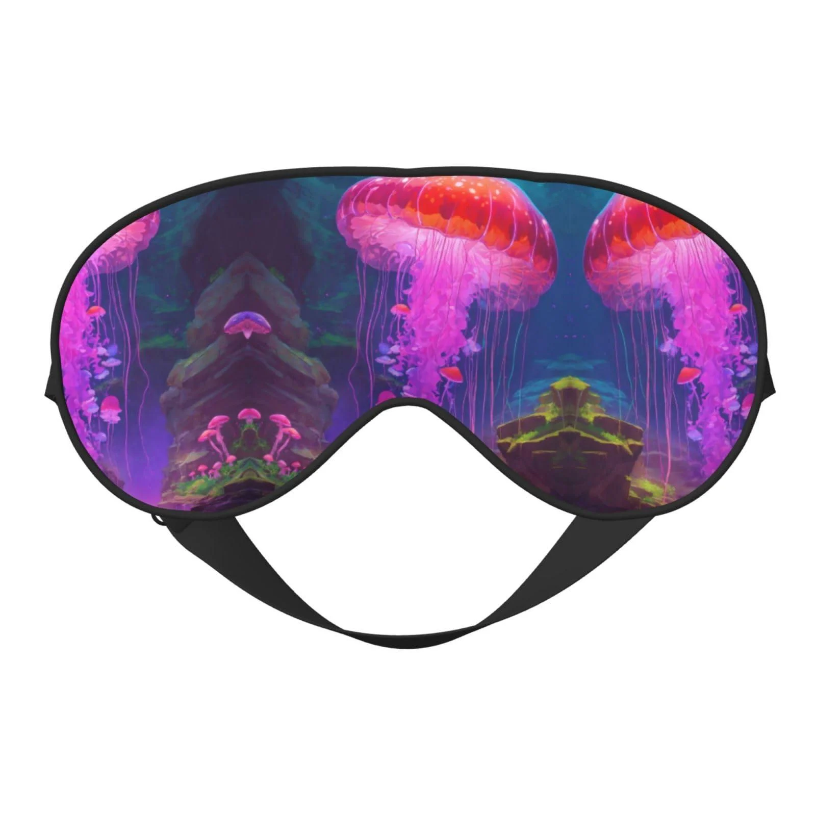 Magic Mushroom Print Unisex Sleeping Eye Mask Soft Comfortable Light-Blocking Eye Mask