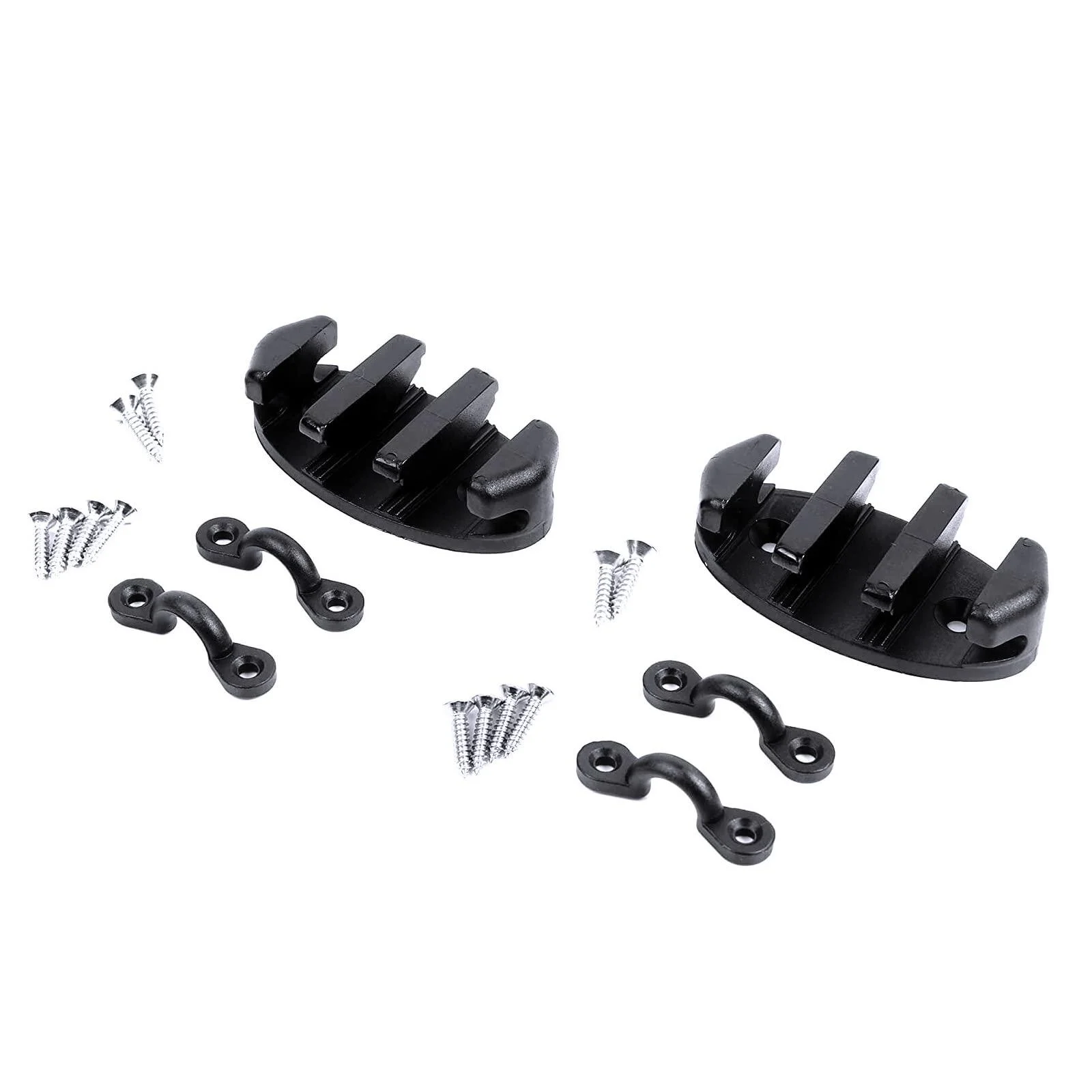 Mxeol Kayak Zig Zag Cleats for Canoe Gripper Rope Cleats for Boats Black Nylon Black, 2 Packs