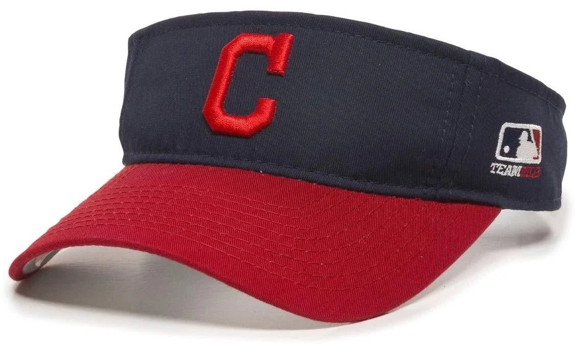 OC Sports Indians Two Tone Golf Sun Visor Hat Cap Adult Adjustable Navy