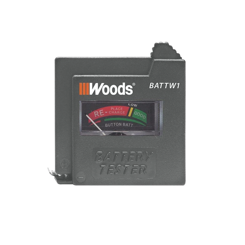 Woods BATTW1 Battery Tester - Tests 9V AA AAA C D and 1.5V Batteries