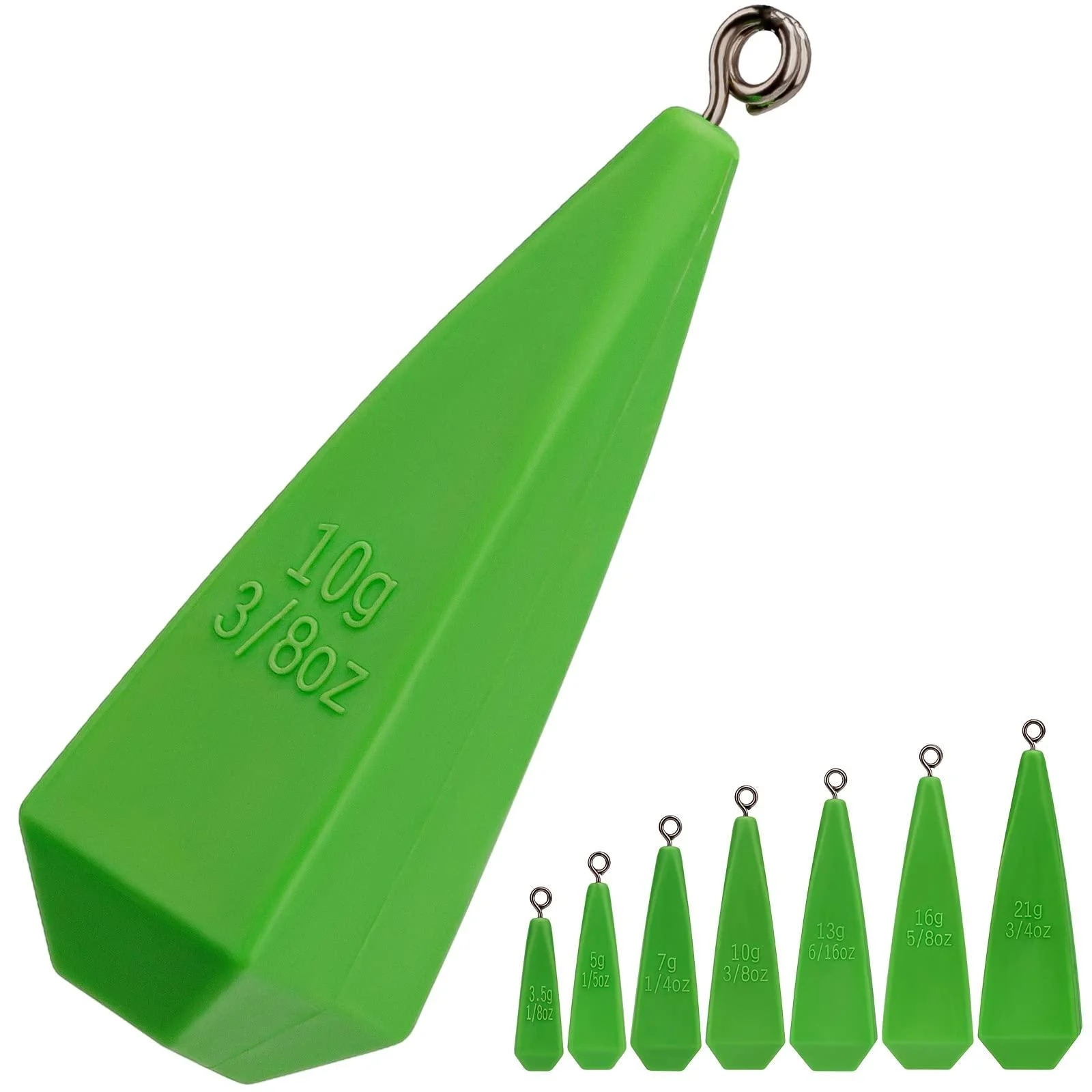 THKFISH Fishing Practice Plugs Practice Plugs Weight Casting Plug Fishing Practice for Kids Improving Casting Skill, 7 Sizes Color C-7PCS
