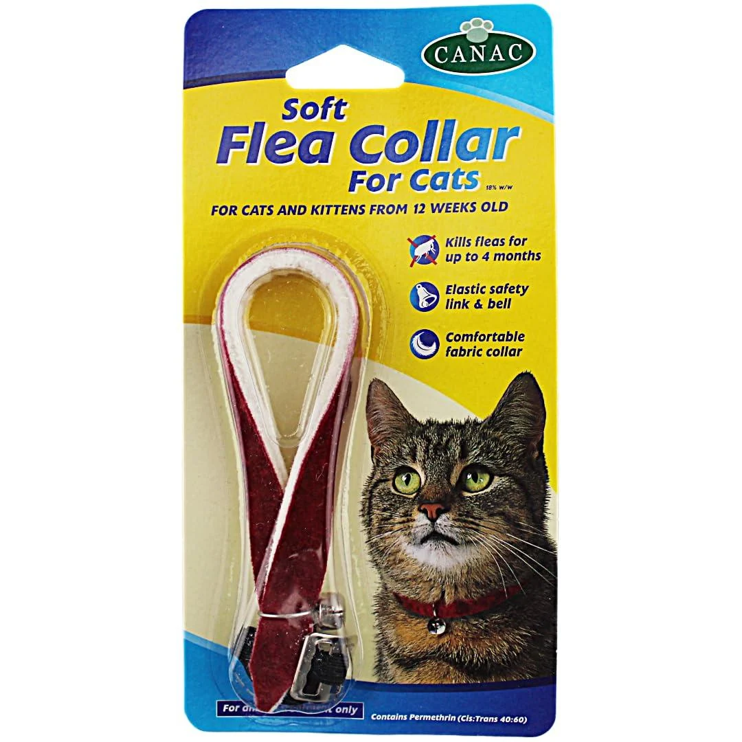2 x Soft Flea Collar for Cats Kills Fleas for up to 4 Months (2 Collars) - CANAC