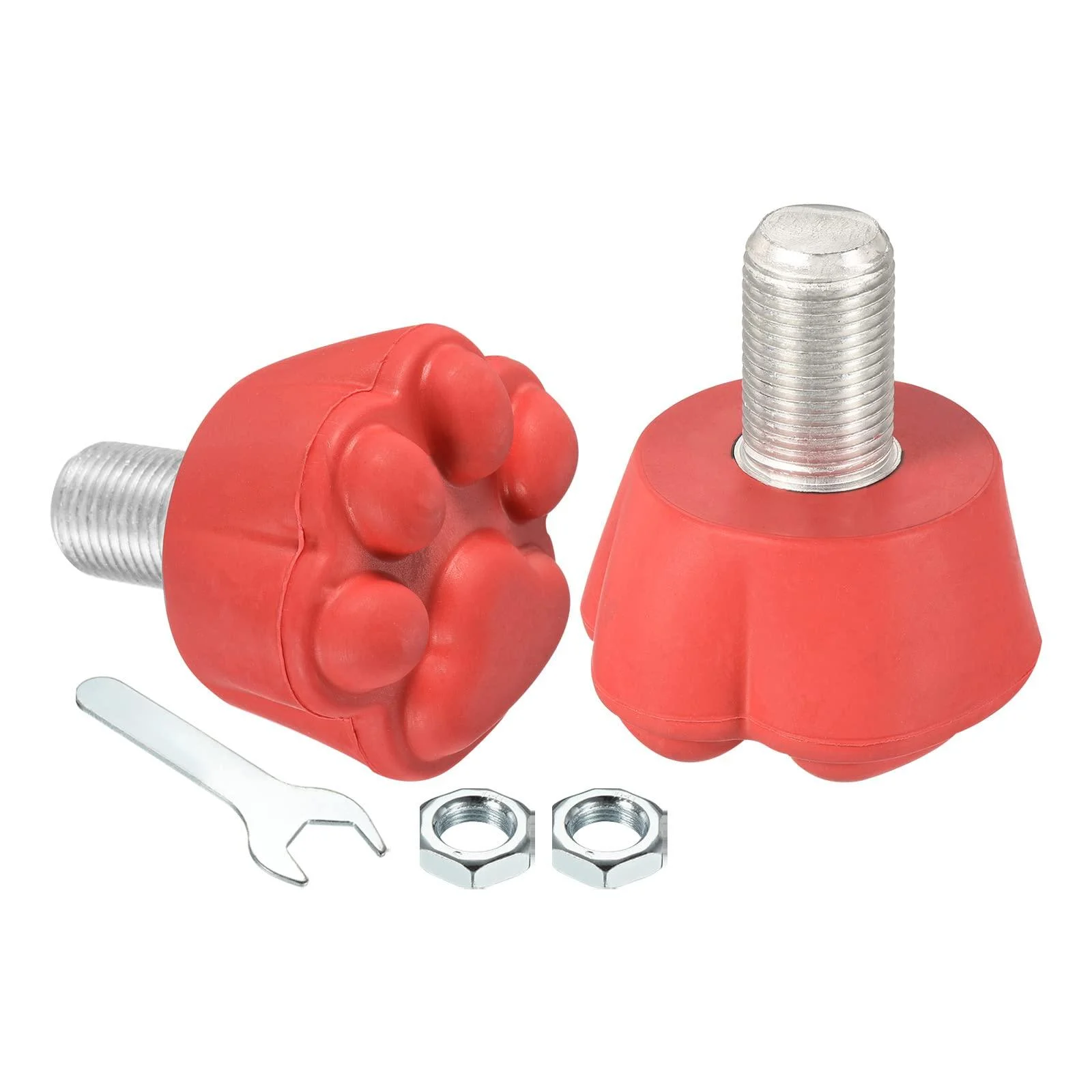 PATIKIL Roller Skate Toe Stops with Bolts, 82A Rubber Brake Stoppers Block Cat Claw for Roller Skate Accessories Replacement Red
