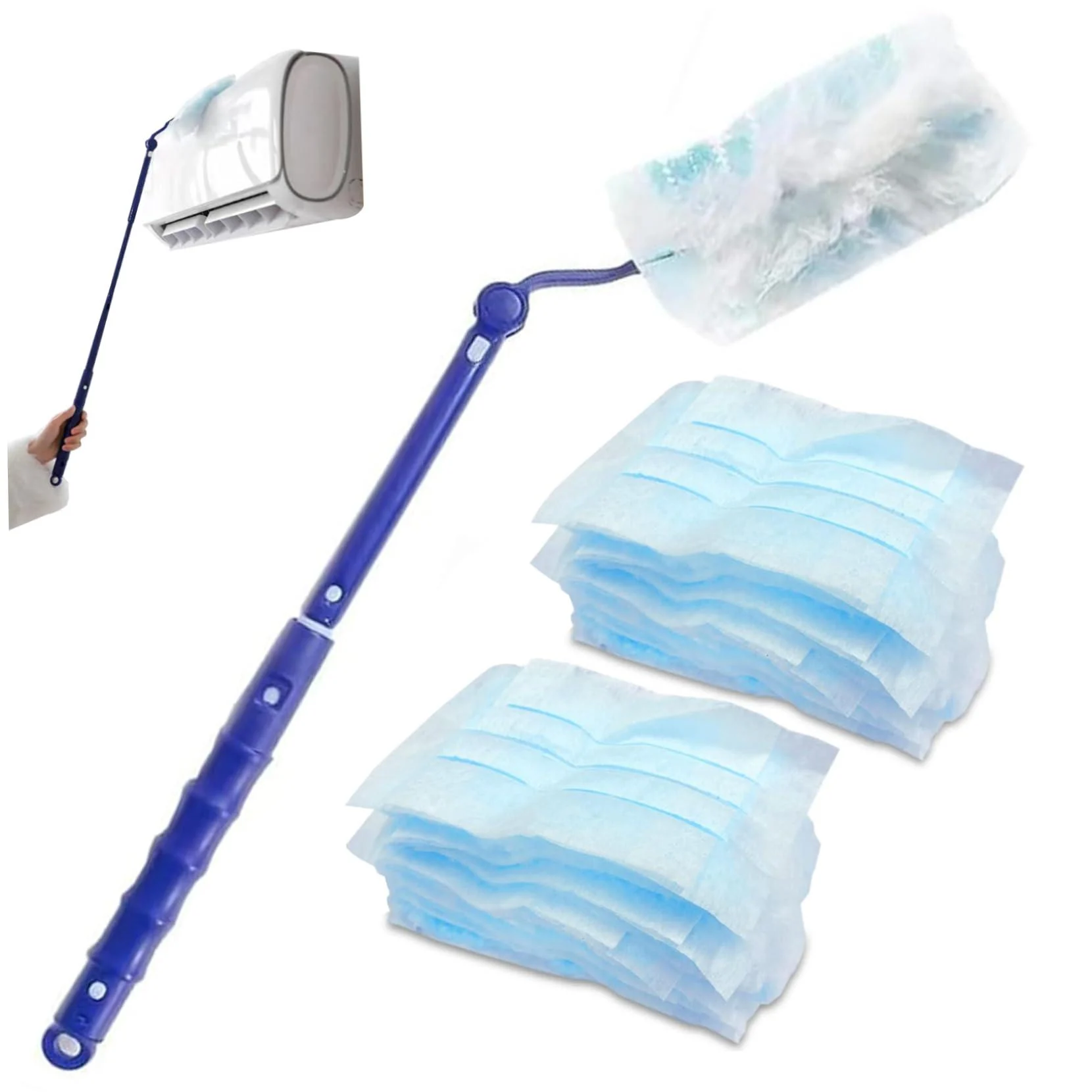 21PCS Fluffy Dusters Refills Disposable Anti-Static Dusters Refill with Extendable Handles Replacement Dusters for Cleaning for Furniture Long Handled Duster
