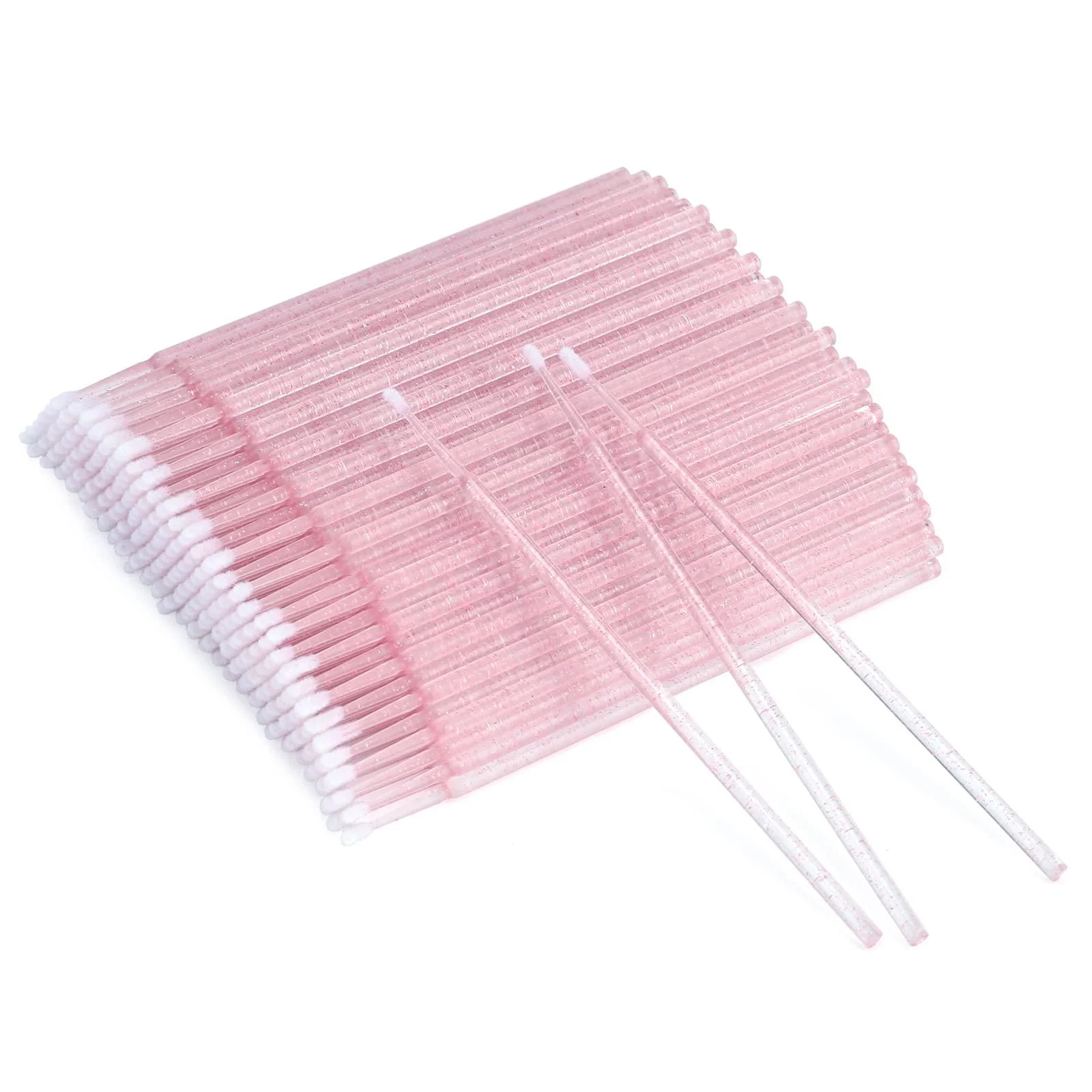 GCQQ 100Pcs Disposable Micro Brushes Lightweight Micro Applicator Brushes Crystal Pink Micro Brushes Disposable Micro Lash Applicator for Cleanning or Make-up (Crystal Pink) Crystal Pink 100PCS