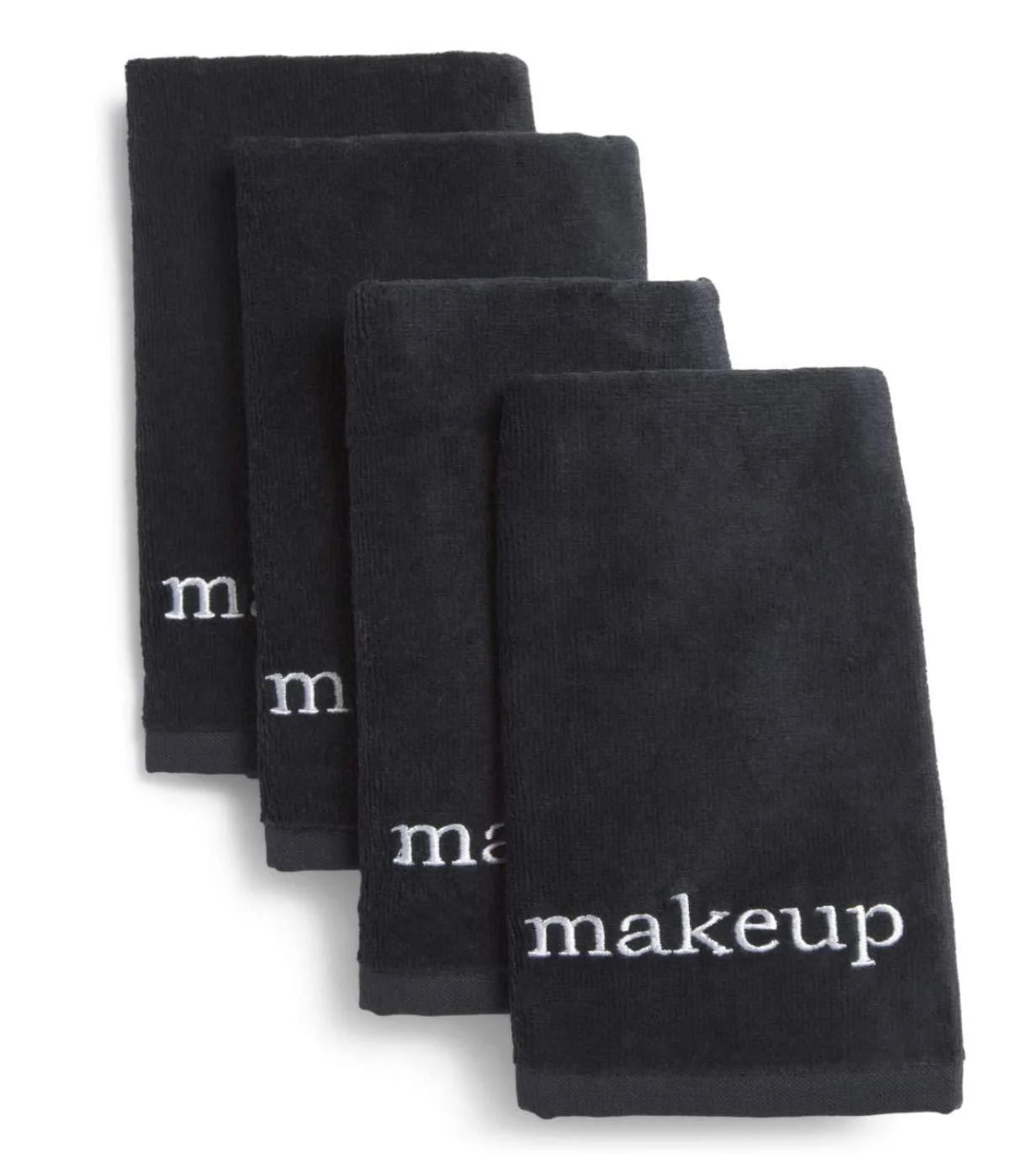 Cynthia Rowley Black Makeup Towels Soft Absorbent Cotton Cleansing Washcloth (Set of 4)