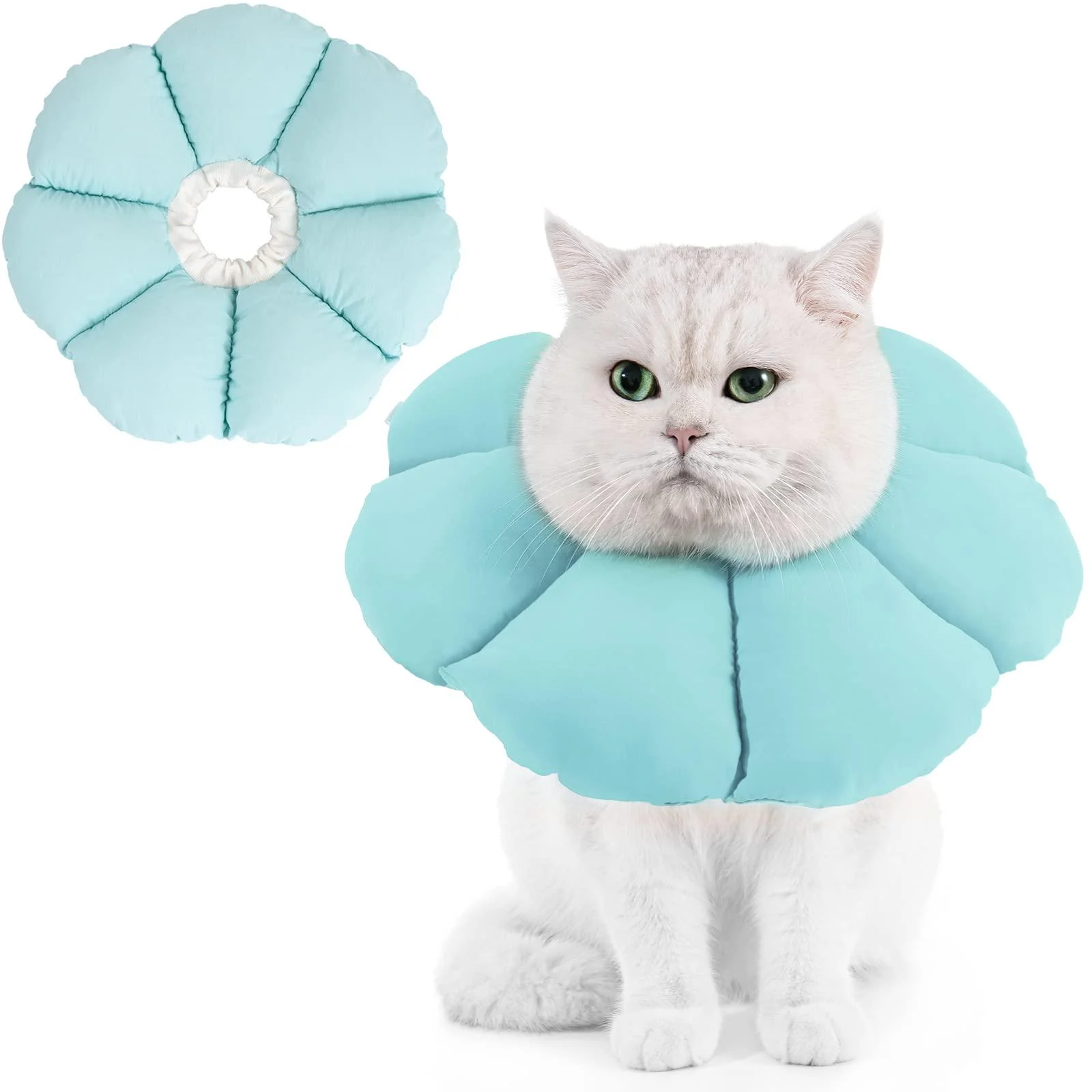 Avont Rewrise cat adjustable collar soft neck collar cat leak protection collar for small dog after operation protective collar -m | blue blue medium