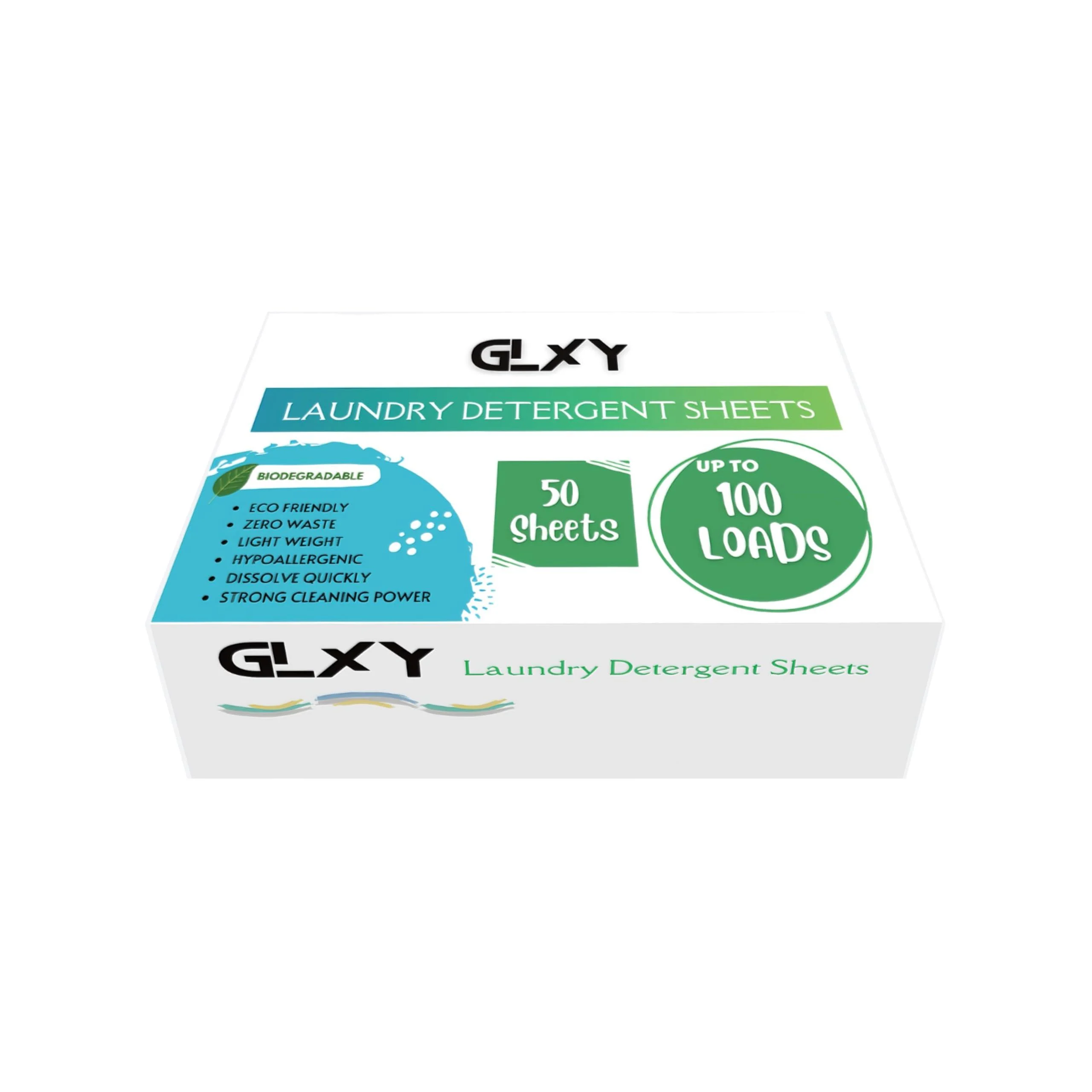 GLXY Laundary Detergent Sheets 50 Sheets (upto100 Loads) Biodegradable Eco Friendly No Plastic.