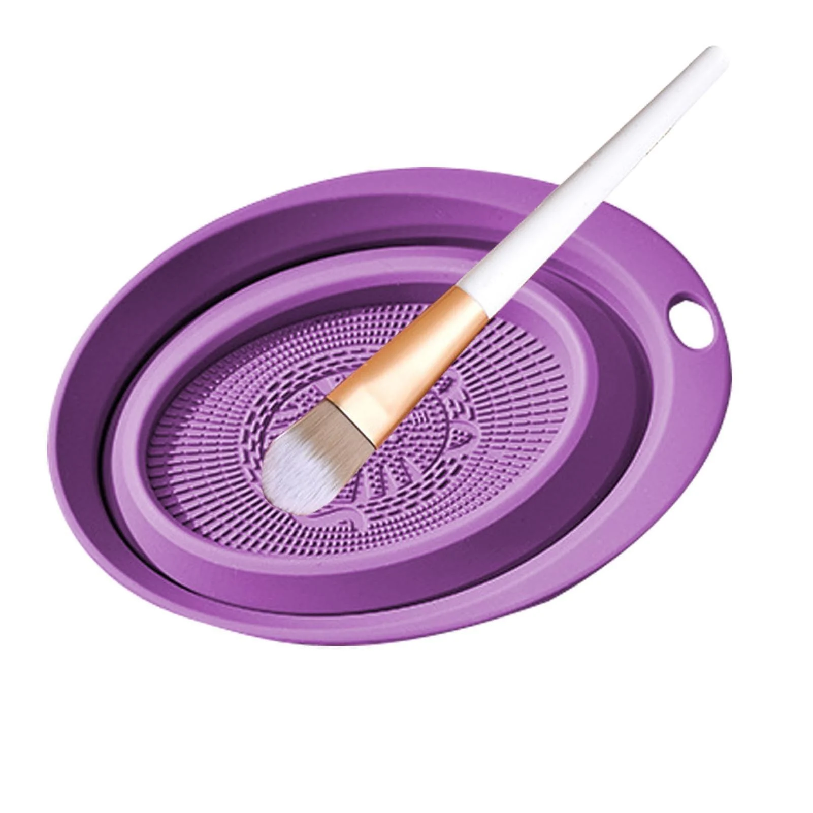 Piomoner Makeup Brush Cleaner Mat | Makeup Brush Cleaner Tools - Silicone Cleaning Bowl Makeup Brush Cleaner Washing Tools for Makeup Eggs Purple