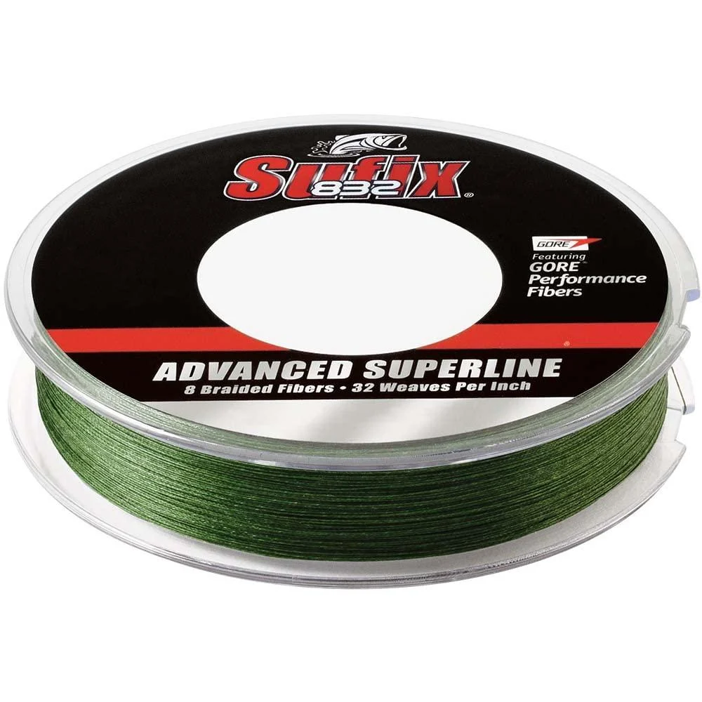 Sufix 832 Braid 300 yd Line 15 lb Low Vis Green
