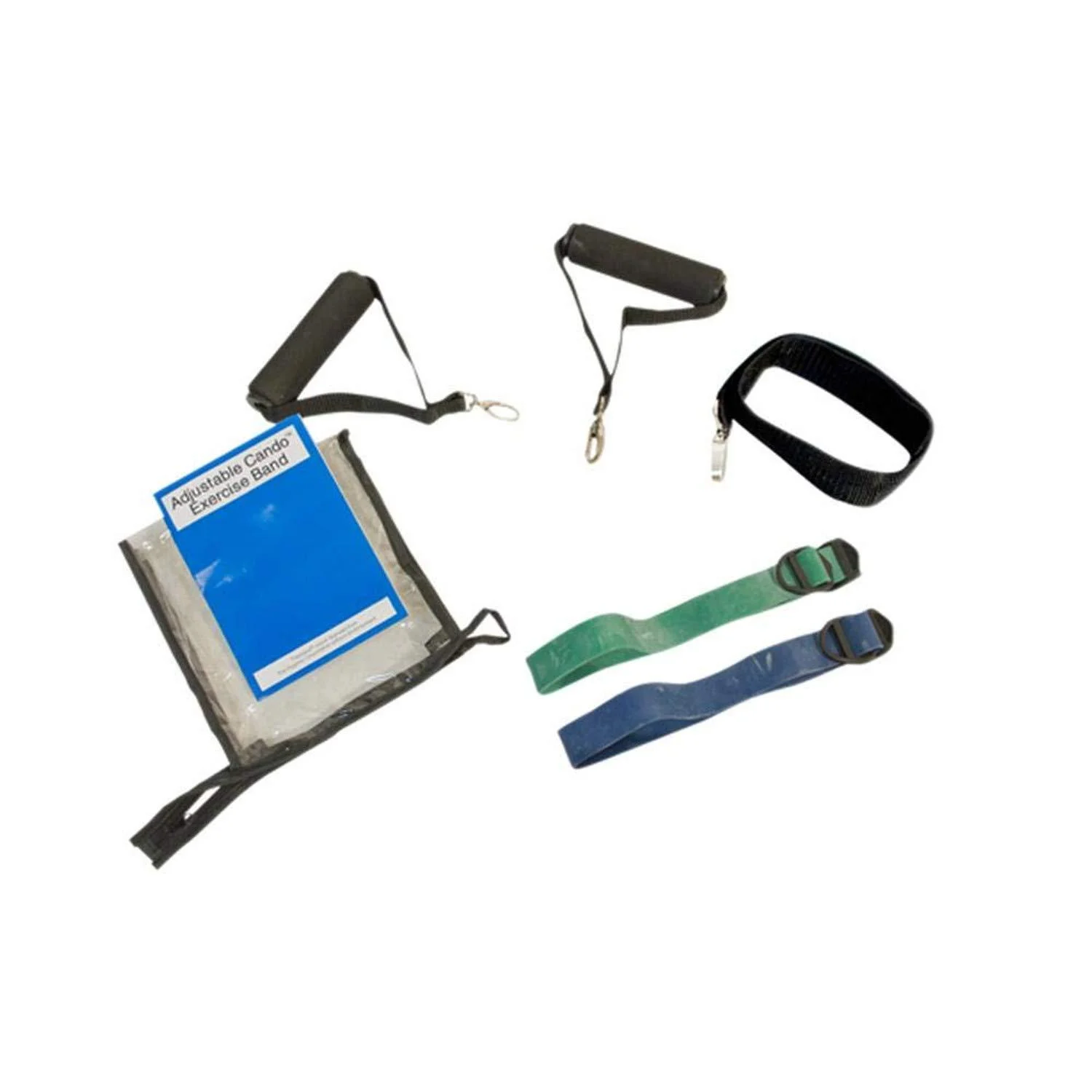 CanDo 10-3234 Adjustable Exercise 2 Band Kit Moderate Green/Blue 2 Band Moderate