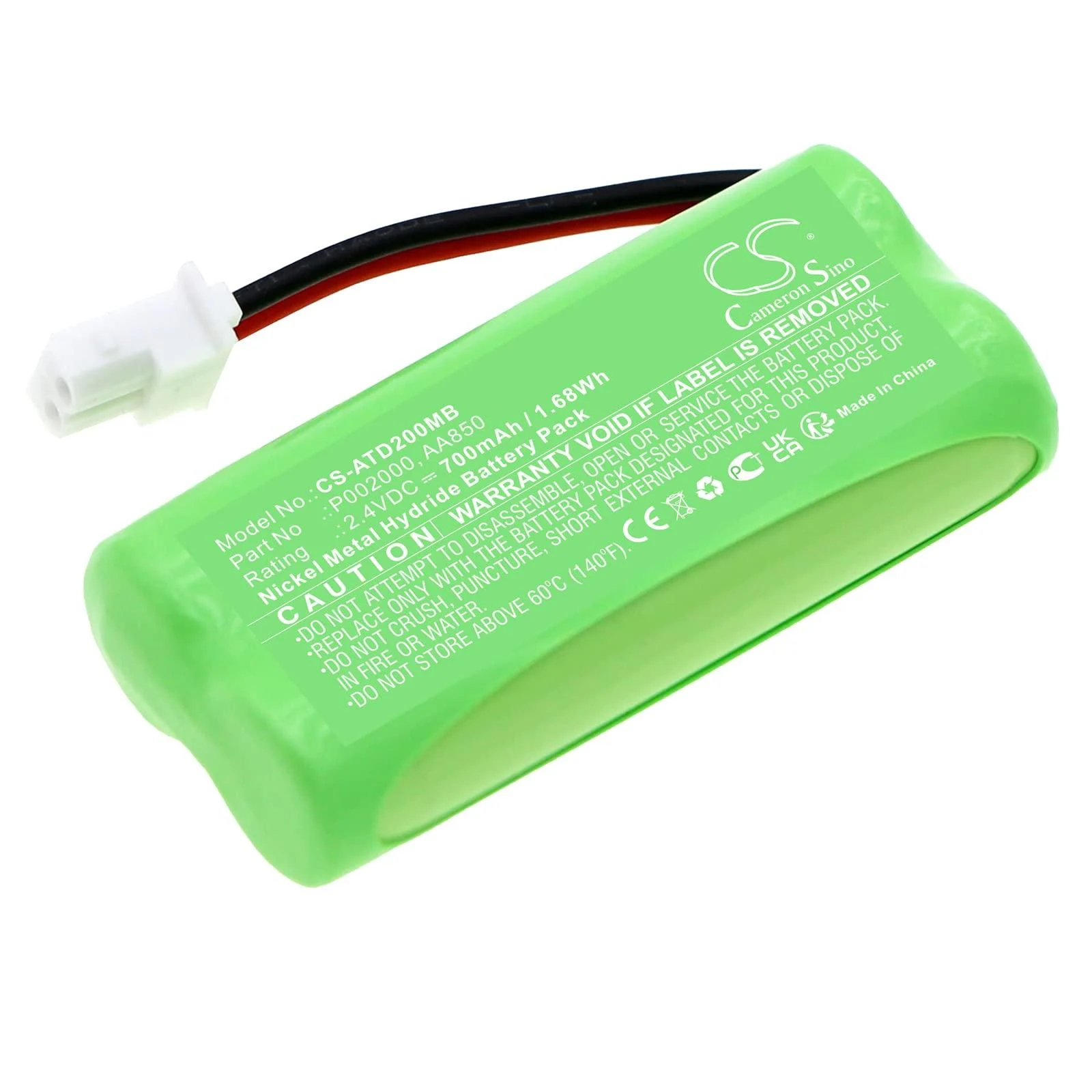 P002000 AA850 700mAh Battery Compatible with DBX-20 2.4V