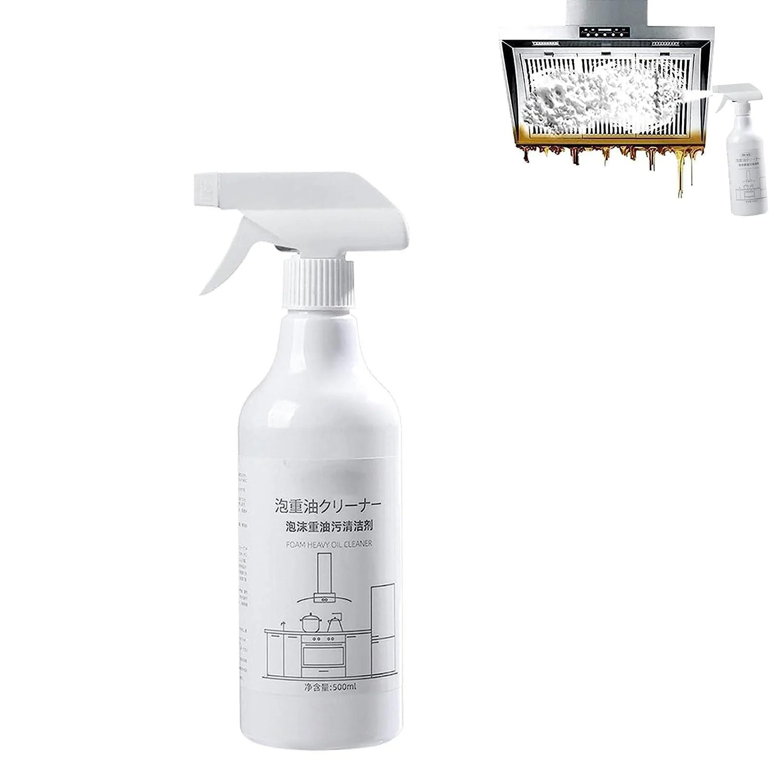 Splash Foam Spray Multi-Purpose Kitchen Cleaner Foam Spray for Remove Grease and Stubborn Stains Multifunctional The Formula is Mild Safe and Does Not Hurt Hands