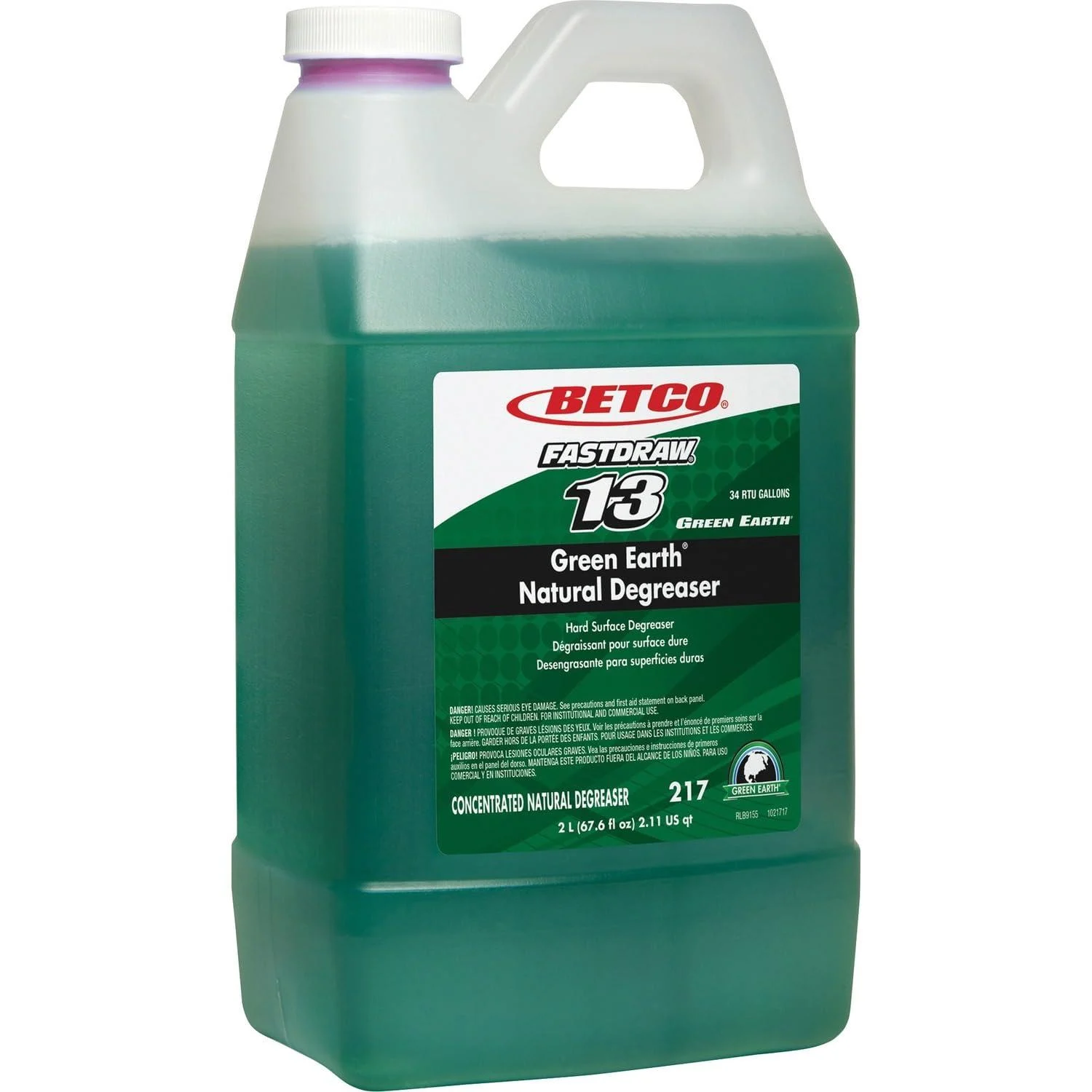 Betco 2174700 Degreaser Bio-based Concentrated FastDraw 2 Liter DGN