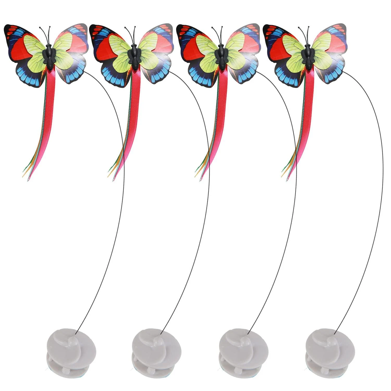 Pawsayes butterfly cat toys kitty interactive electrical rotating toy for indoor cat hunting hunting and training refill packs 4 pieces