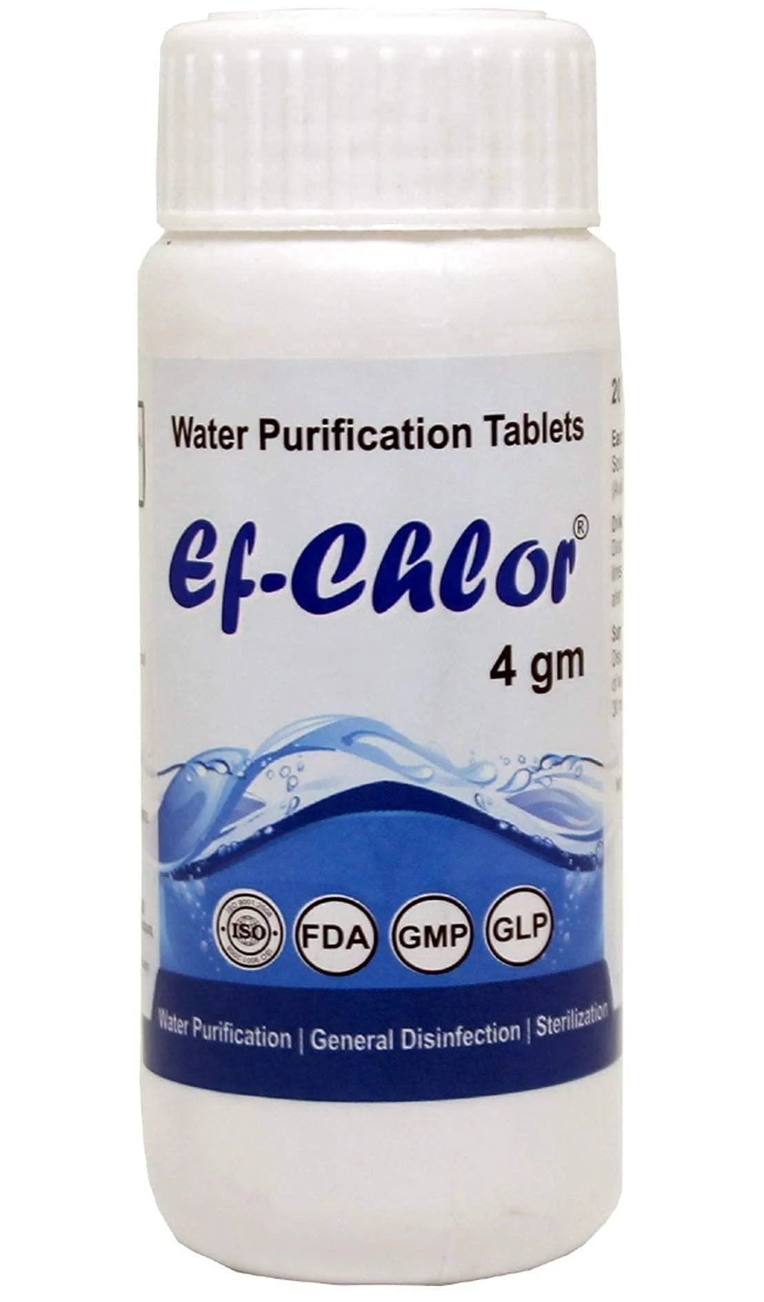 Overhead & Underground Water Tank Purification Tablets (4gm) for 5280 Gallons Water Jar of 20 Tablets 3 Years Shelf Life 1 Tablet purifies 264 Gallons Water - Ef-Chlor