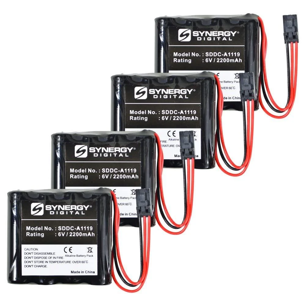 Synergy Digital Door Lock Batteries Compatible with Stanley Security Systems 1003 Door Lock (Alkaline 6V 2200 mAh) Combo-Pack Includes: 4 x DL-40 Batteries